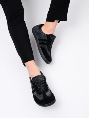 Кеды босоногие натуральная замша черные