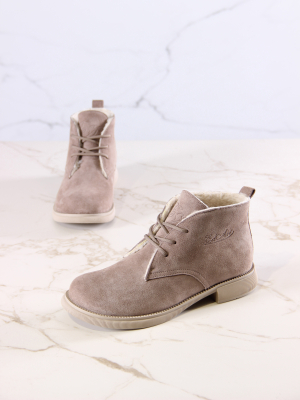 Ботинки замшевые коричневые